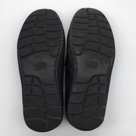 UGG Ballard Black Leather Slip On Loafers - Picture 8 of 8